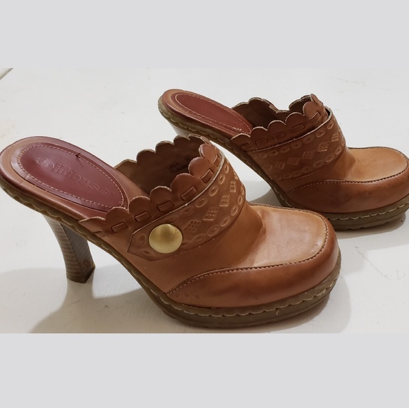 Retro Brown Dollhouse Mules sz 6.5 - Picture 1 of 3